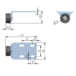 Rolka pozioma  Φ 29 (M-013) ROL205.11