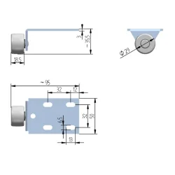 Rolka pozioma Φ29 z oponką ROL205.25