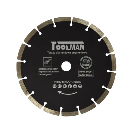 Tarcza diamentowa segmentowa 230mm TOOLMAN  EN-TARSETO230