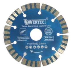 Tarcza diamentowa segmentowa turbo 115mm WERTEC  EN-TARSEGT115