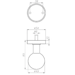 Gałka kula nierdzewna, stal nierdz.,rozeta okrągła SEMGAL01.6