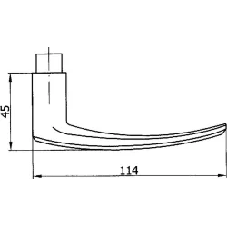 Klamka drzwiowa D1 bez powłowki, okrągły szyld  KLA95.46 